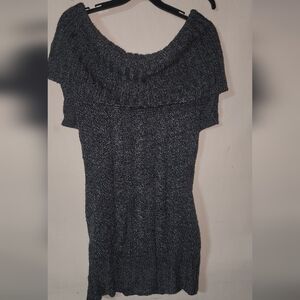 Love By Design Charcoal Off-Shoulder Sweater